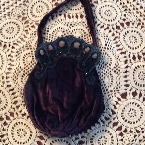 Vintage Velvet Beaded ladies Purse